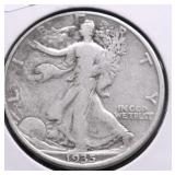 1935 D WALKING HALF DOLLAR VG