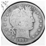 1902 S BARBER HALF DOLLAR G