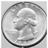 1950 S GEM BU WASHINGTON QUARTER