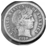 1910 BARBER DIME F