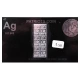 6 GRAINS OF .999 SILVER