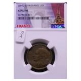 1954 FRANCE NGC GENUINE 20 FRANCS