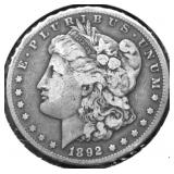1892 CC MORGAN DOLLAR VF PQ