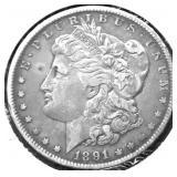 1891 O MORGAN DOLLAR XF