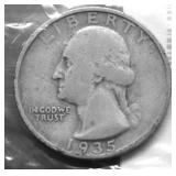 1935 S WASHINGTON QUARTER VG