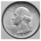 1953 S GEM BU WASHINGTON QUARTER