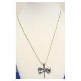 STERLING SILVER ALBALONE PENDANT NECKLACE