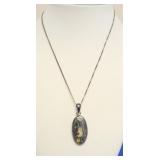 STERLING SILVER UNIQUE STONE NECKLACE