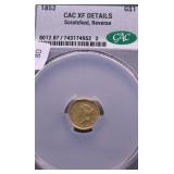 1852 CAC XF DETAILS GOLD DOLLAR