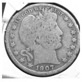 1907 O BARBER HALF DOLLAR G
