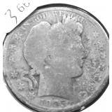 1905 O BARBER HALF DOLLAR AG