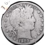 1909 BARBER HALF DOLLAR G