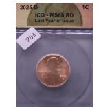 2025 D ICG MS66 RED LINCOLN CENT
