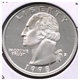 1998 S SILVER PROOF WASHINGTON QUARTER