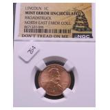 1999  GEM RED NGC MINT ERROR LINCOLN CENT