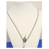 STERLING SILVER CRYSTAL NECKLACE