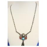 STERLING SILVER TURQUOISE  NECKLACE