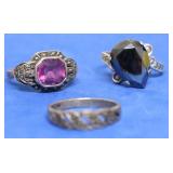 3 STERLING SILVER RINGS