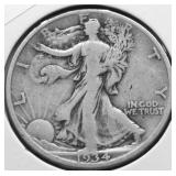 1934 D WALKING HALF DOLLAR VF