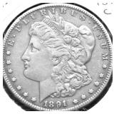 1891 CC MORGAN DOLLAR XF