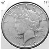 1922 S PEACE DOLLAR VF