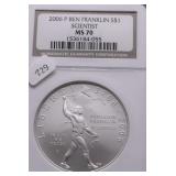 2006 P NGC MS70 BE FRANKLIN SILVER DOLLAR