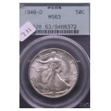 1946 D PCGS MS63 WALKING HALF DOLLAR