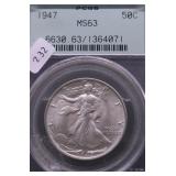 1947 PCGS MS63 WALKING HALF DOLLAR