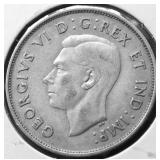 1940 CANADA SILVER 50 CENTS XF