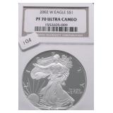 2002 W NGC PF70UC SILVER EAGLE