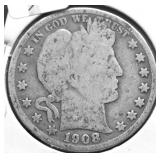 1908 O BARBER HALF DOLLAR G