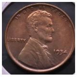 1934 GEM RED LINCOLN CENT