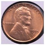1955 S GEM RED LINCOLN CENT