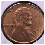 1939 CH BU RED LINCOLN CENT