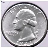 1941 D GEM BU WASHINGTON QUARTER