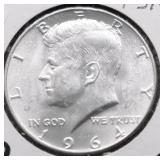 1964 D CHOICE BU KENNEDY HALF DOLLAR