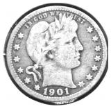 1901 BARBER QUARTER VG