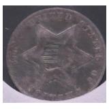 1860 3 CENT SILVER XF