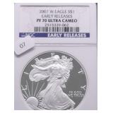 2007 W NGC PF70UC SILVER EAGLE
