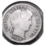 1902 S BARBER DIME G