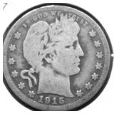 1915 BARBER QUARTER VG