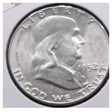 1952 GEM BU FRANKLIN HALF DOLLAR