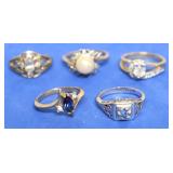 5 GOLD ELECTRA PLATE RINGS