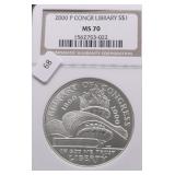 2000 P NGC MS70 CONGRESS SILVER DOLLAR