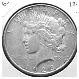 1923 S PEACE DOLLAR AU