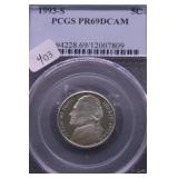 1993 S PCGS PF69DC JEFFERSON NICKEL