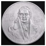 1978 MEXICO SILVER 100 PESOS CHOICE BU
