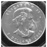 2005 CANADA MAPLE LEAF GEM 1 OZ .9999 SILVER ROUND