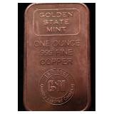 1OZ .999 COPPER BAR