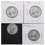 4 SILVER QUARTERS
